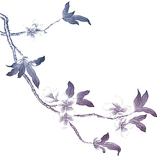 手绘粉紫色植物素材图片