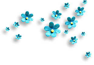 手绘蓝色花朵素材图片