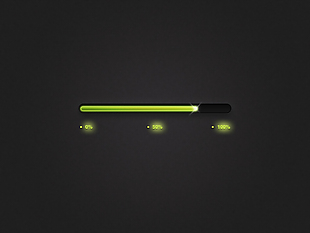 绿色发光进度条滑块设计