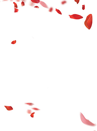 红色玫瑰花瓣装饰图案