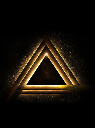 金色几何三角H5背景素材
