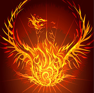 火焰鸟游戏宣传海报矢量背景