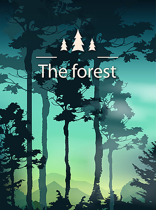美丽迷雾森林海报背景素材