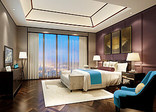 卧室装修新中式家具元素效果图片