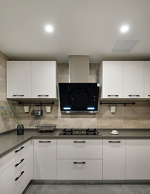 98平米房子厨房白色橱柜装修效果图