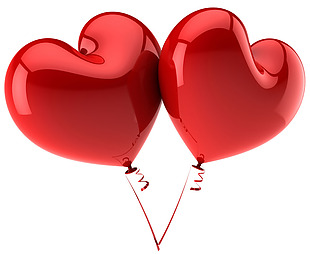 浪漫红心气球元素