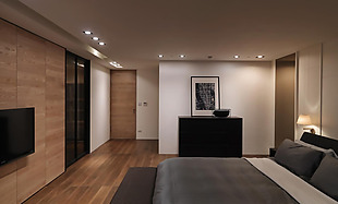 现代时尚工业风实木卧室设计展示图
