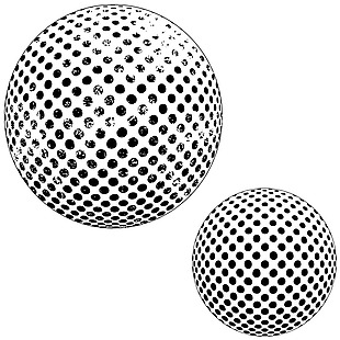 黑白球体矢量素材