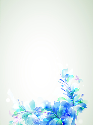 蓝色梦幻花朵背景素材