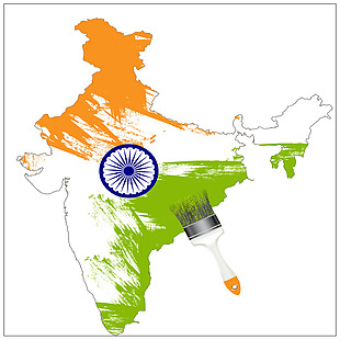 印度地图矢量素材