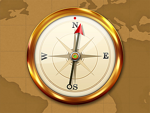 金色金属指南针图标设计