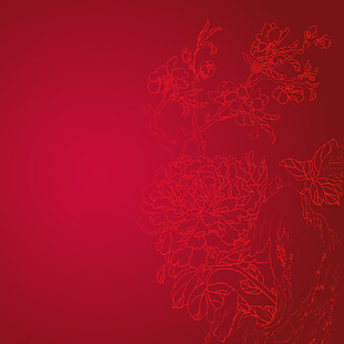 中国风花卉植物底纹背景图矢量图
