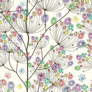 时尚手绘花卉海报背景矢量素材