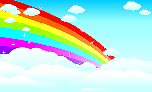 白云层的彩虹背景素材