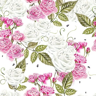 素雅手绘水彩花卉图案素材