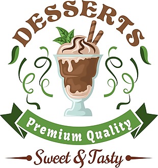 美味的巧克力冰淇淋商标设计