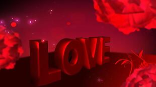 红色浪漫玫瑰花背景动态视频素材