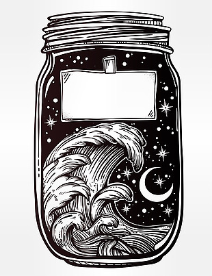 瓶子里的大海插画