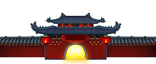 中国风建筑城墙元素
