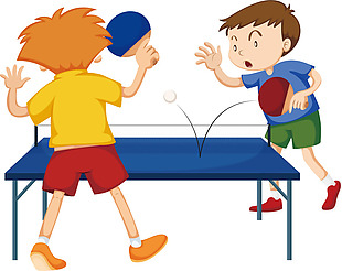 手绘儿童乒乓球元素