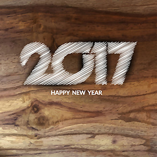 新年文字木纹矢量背景