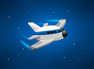 蓝色飞机icon图标设计