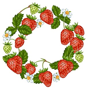 趣味水果草莓插画