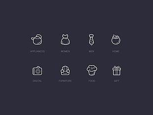 网页线条分类衣服礼物icon图标