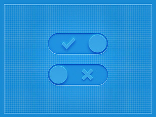 蓝色网页开关滑块按钮设计