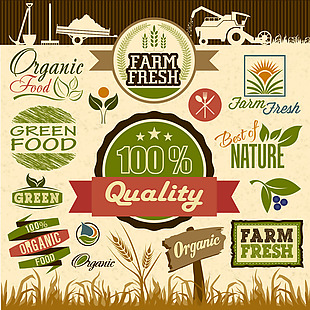 绿色食品宣传标志矢量素材