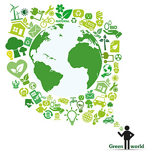 绿色环境保护地球矢量素材