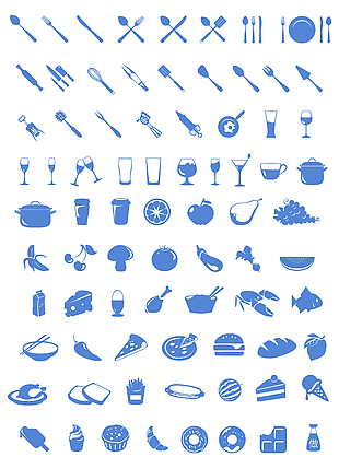 食品餐饮餐具美食图标icon设计