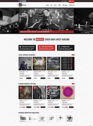 红色音乐歌曲网站模板设计