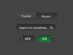 黑色网页按钮搜索框开关按钮图标设计