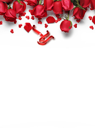 浪漫红色玫瑰花H5背景素材