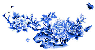 青花瓷花纹背景素材