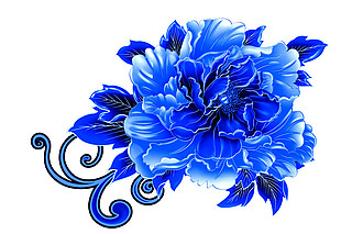 青花瓷花朵花纹素材图片