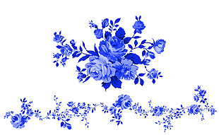 青花瓷花纹元素素材图片