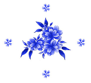 青花瓷花朵背景素材