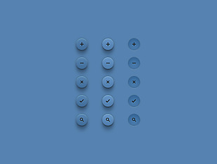 蓝色圆形按钮图标素材