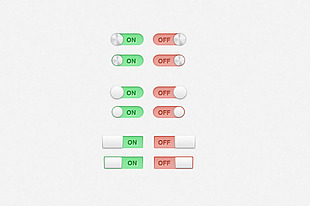红绿网页开关滑块按钮图标设计