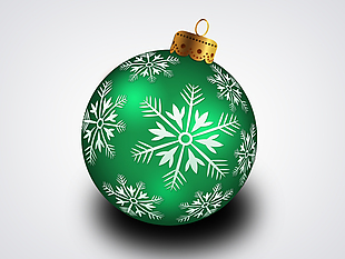 绿色圣诞球礼物装饰图标