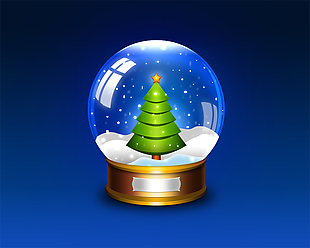 蓝色圣诞球礼物icon图标设计