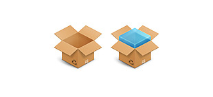 装货物的纸箱图标icon设计
