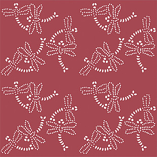红色蜻蜓花纹背景图