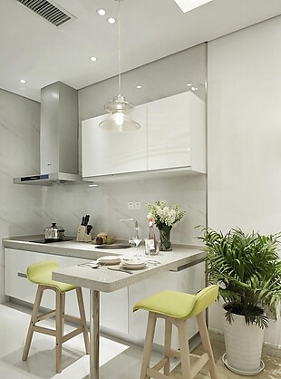清新简约风室内设计小户型厨房效果图