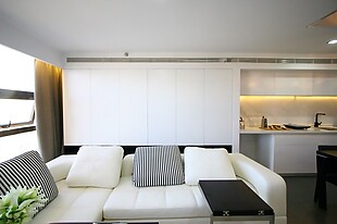 简约风室内设计客厅白色沙发效果图