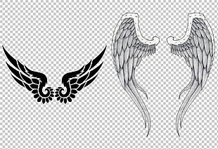 翅膀符号纹身免抠png透明图层素材