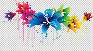 抽象彩色装饰花纹免抠png透明图层素材