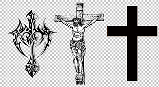创意十字架纹身图案免抠png透明图层素材